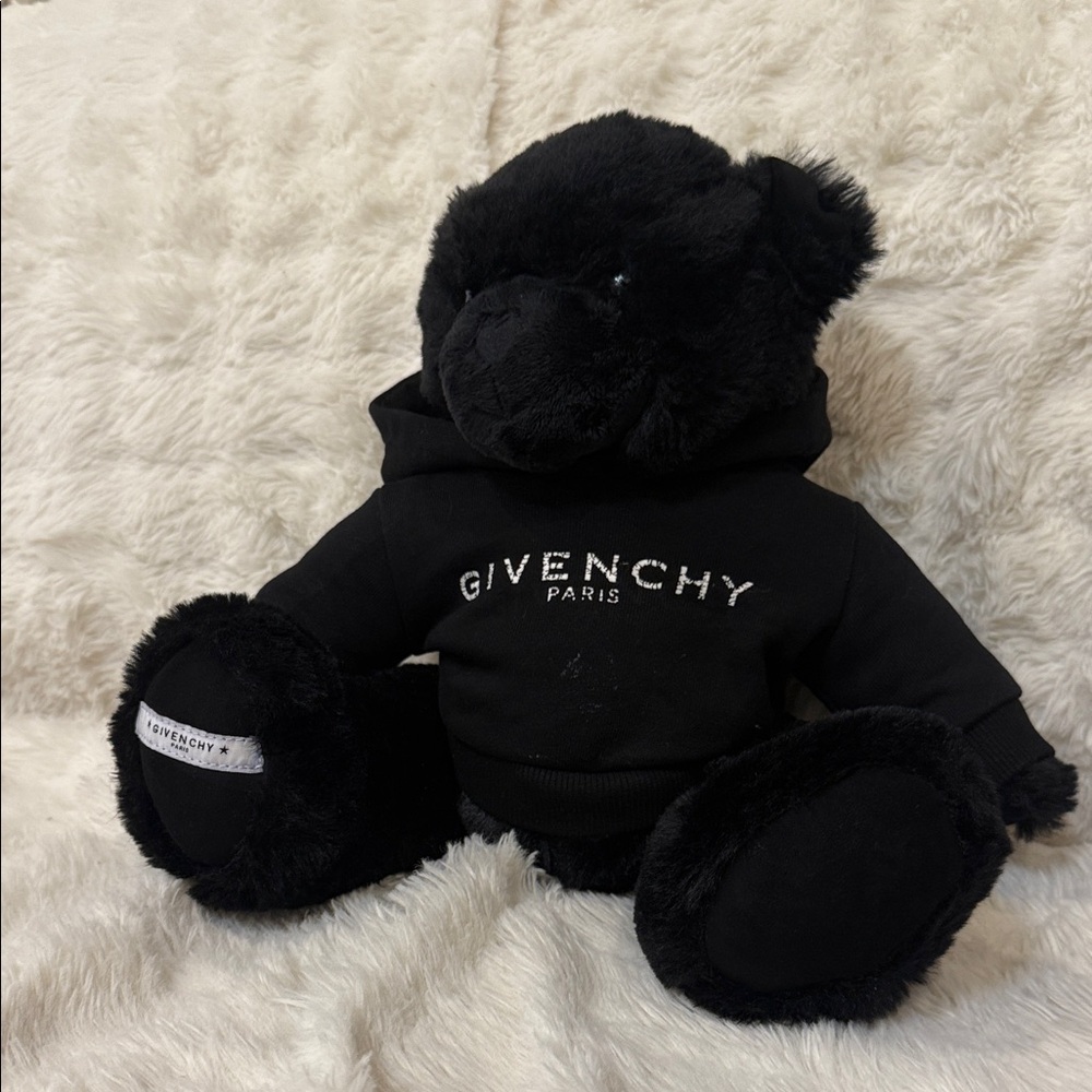 Givenchy Black Plush Bear with Logo Hoodie